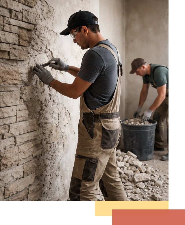 Демонтаж декоративного камня в Моршанске профессионально и безопасно