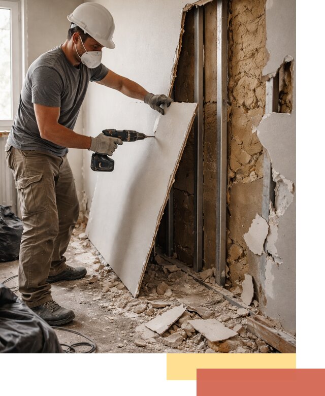 Демонтаж гипсокартона со стен в Моршанске качественно и быстро