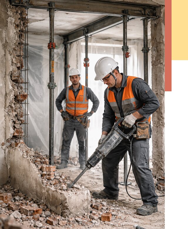 Снос несущих стен в Моршанске от 10645 руб. — демонтаж несущей стены под ключ | ОТДЕЛОЧНИК-Мрш