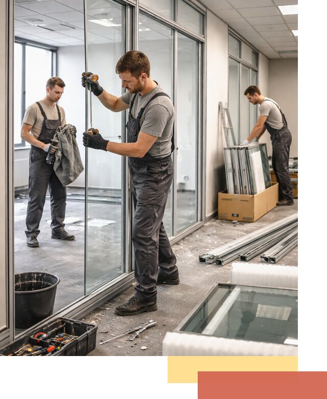 Демонтаж стеклянных перегородок в Моршанске быстро и безопасно