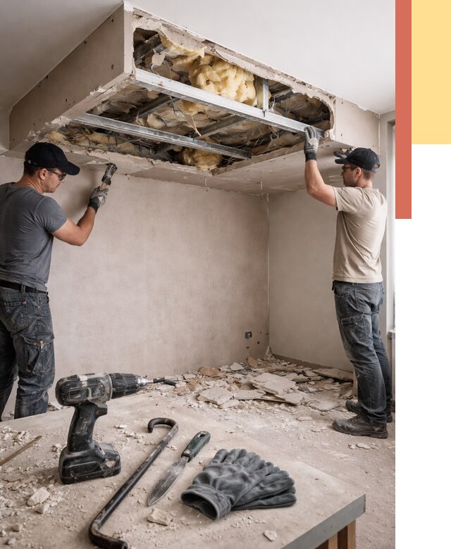 Демонтаж короба из гипсокартона в Моршанске от 1579 руб. — быстро и недорого | ОТДЕЛОЧНИК-Мрш