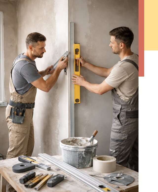 Выведение углов стен в Моршанске от 1921 руб. быстро и недорого | ОТДЕЛОЧНИК-Мрш