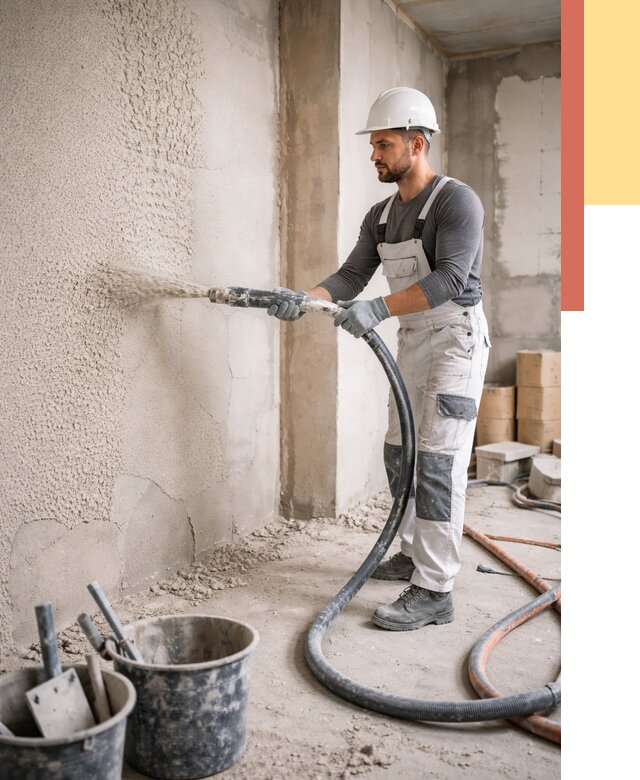 Машинная штукатурка стен в Моршанске под ключ от 6750 руб./м2 | ОТДЕЛОЧНИК-Мрш