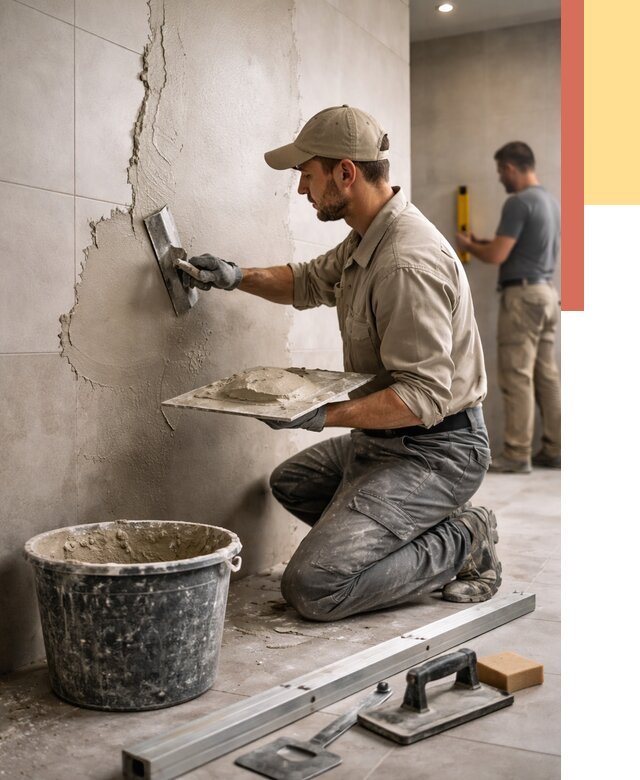 Штукатурка стен в ванной в Моршанске от 4673 руб./м² — выравнивание под ключ | ОТДЕЛОЧНИК-Мрш