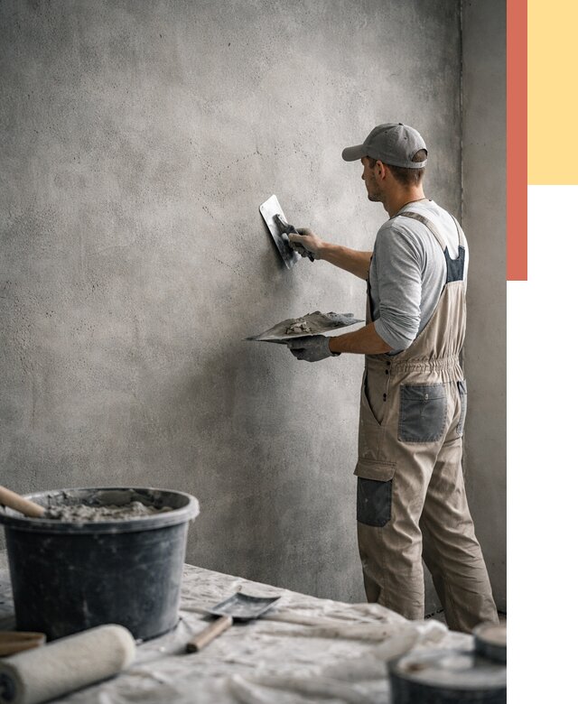 Декоративная штукатурка под бетон в Моршанске от 2596 руб./м² — нанесение под ключ | ОТДЕЛОЧНИК-Мрш