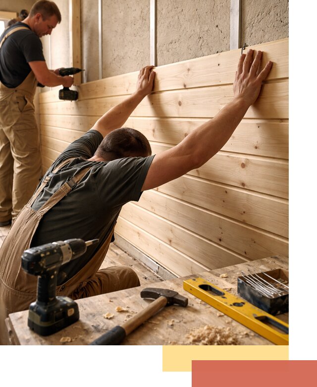 Монтаж деревянной вагонки на стены в Моршанске быстро и качественно