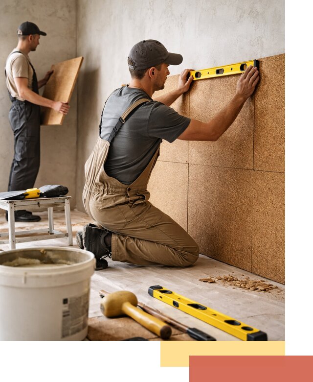 Монтаж пробковых панелей на стены в Моршанске быстро и качественно