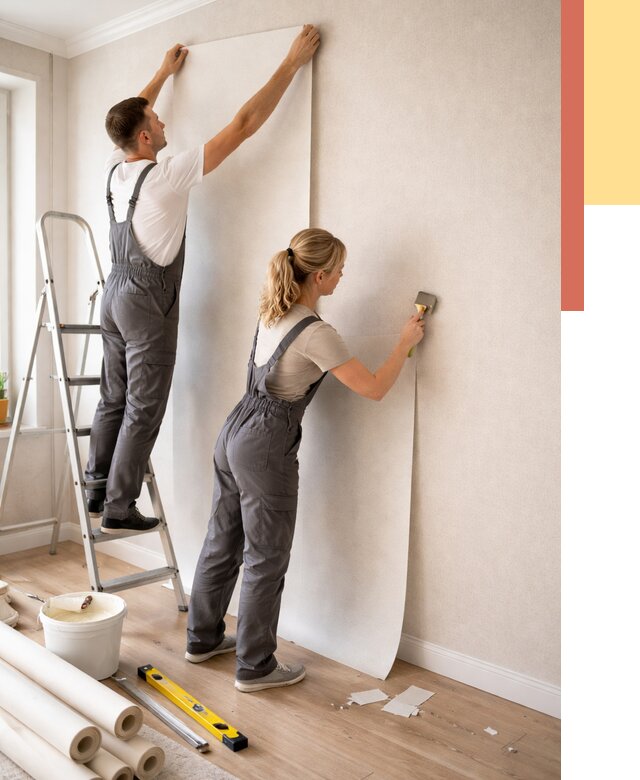 Поклейка флизелиновых обоев в Моршанске от 6231 руб. | Быстро и недорого — ОТДЕЛОЧНИК-Мрш