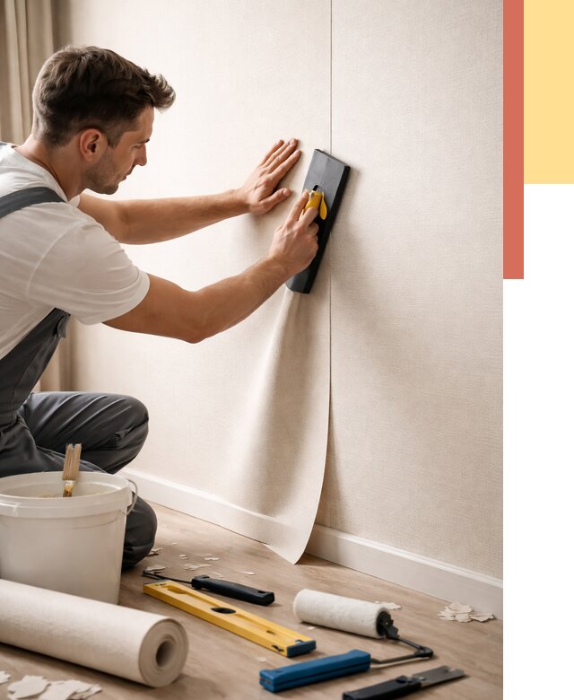 Поклейка виниловых обоев в Моршанске от 4673 руб. | Быстро и недорого — ОТДЕЛОЧНИК-Мрш