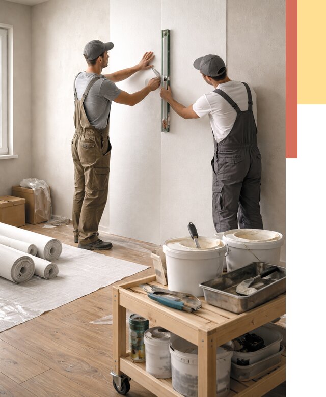 Поклейка стеклообоев в Моршанске от 6750 руб. за м2 — быстро и недорого | ОТДЕЛОЧНИК-Мрш