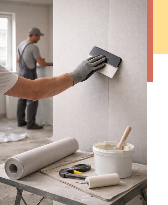 Поклейка обоев под покраску в Моршанске от 3635 руб. за м2 | ОТДЕЛОЧНИК-Мрш