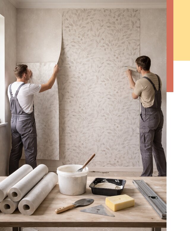 Поклейка обоев с подбором рисунка в Моршанске от 3635 руб. | ОТДЕЛОЧНИК-Мрш - быстро и недорого