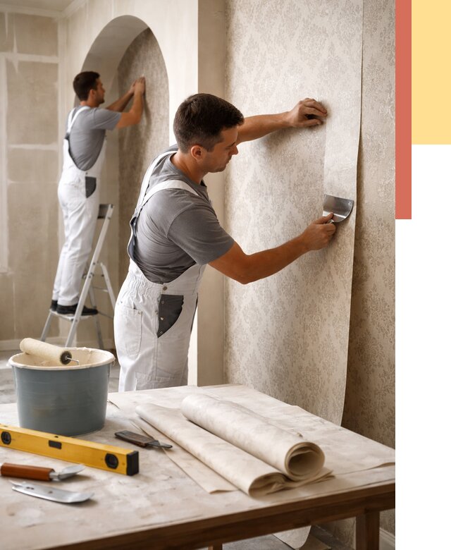 Поклейка обоев на сложные стены в Моршанске от 2908 руб. под ключ | ОТДЕЛОЧНИК-Мрш