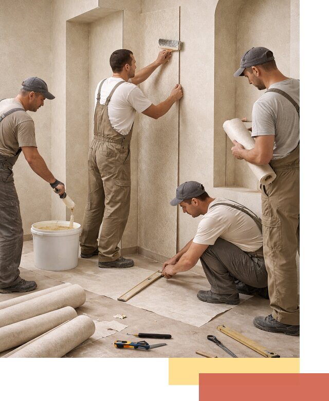 Поклейка обоев на сложные стены и неровные поверхности в Моршанске