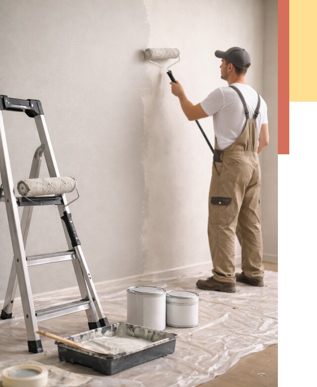 Покраска стен латексной краской в Моршанске от 4673 руб. за м2 | ОТДЕЛОЧНИК-Мрш