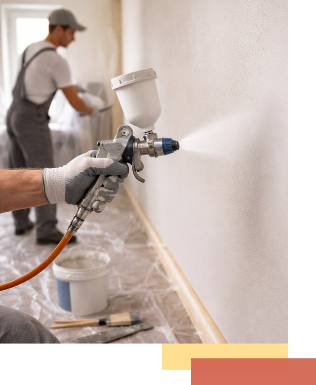 Покраска стен краскопультом в Моршанске быстро и качественно