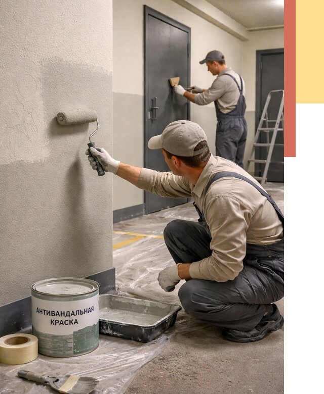 Покраска стен антивандальной краской в Моршанске от 4673 руб./м² под ключ | ОТДЕЛОЧНИК-Мрш