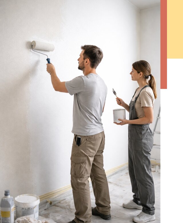 Окраска стен по стеклохолсту в Моршанске от 4673 руб/м² под ключ | ОТДЕЛОЧНИК-Мрш