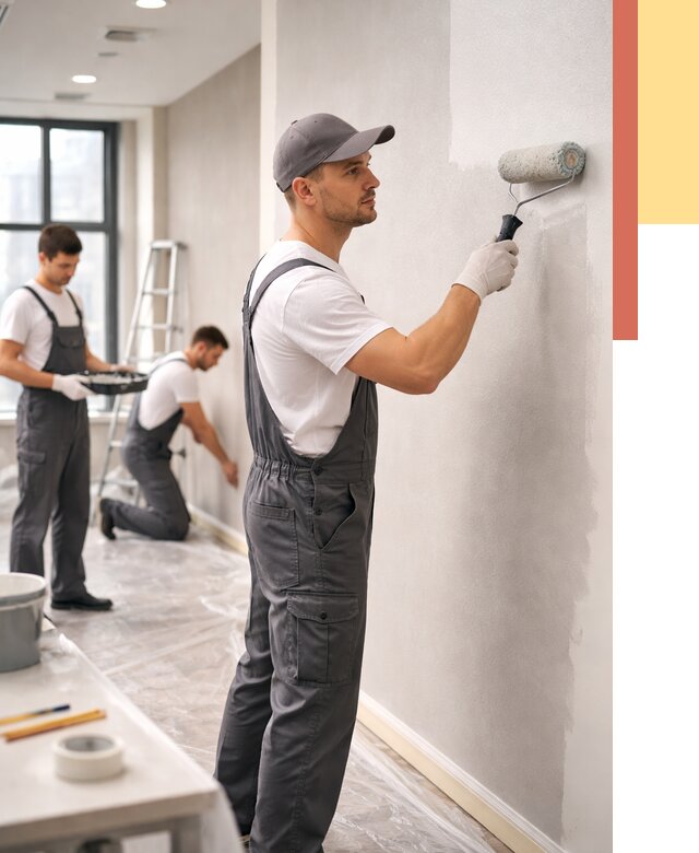 Покраска стен в офисе в Моршанске от 8827 руб. — быстро и недорого | ОТДЕЛОЧНИК-Мрш