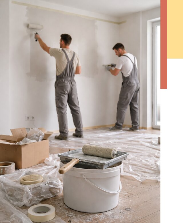 Покраска стен в квартире в Моршанске от 2596 руб/м2 — быстро и недорого | ОТДЕЛОЧНИК-Мрш