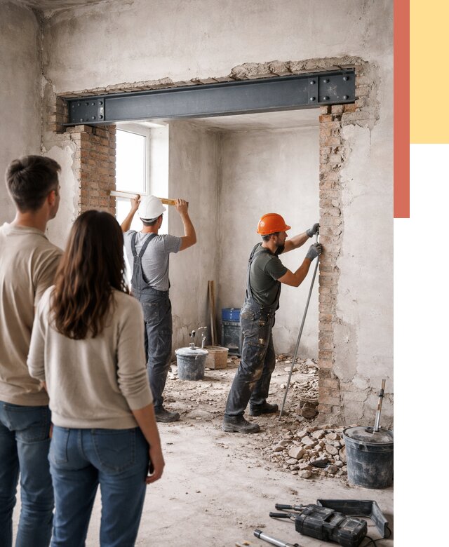 Усиление проема в стене в Моршанске от 9866 руб. — усиление дверного проема металлоконструкцией | ОТДЕЛОЧНИК-Мрш