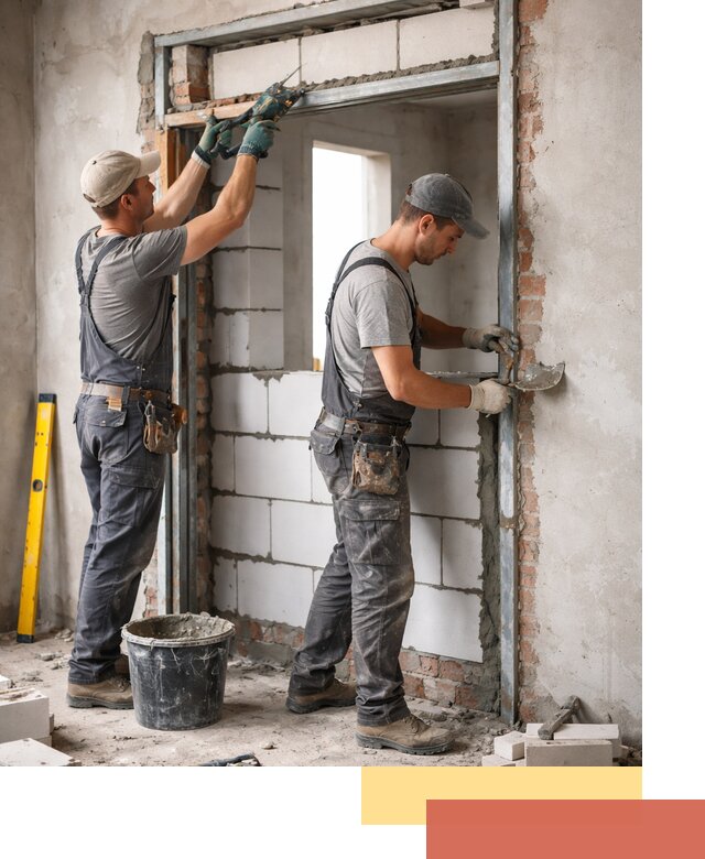 Закладка дверного проема под ключ в Моршанске: демонтаж, монтаж, отделка