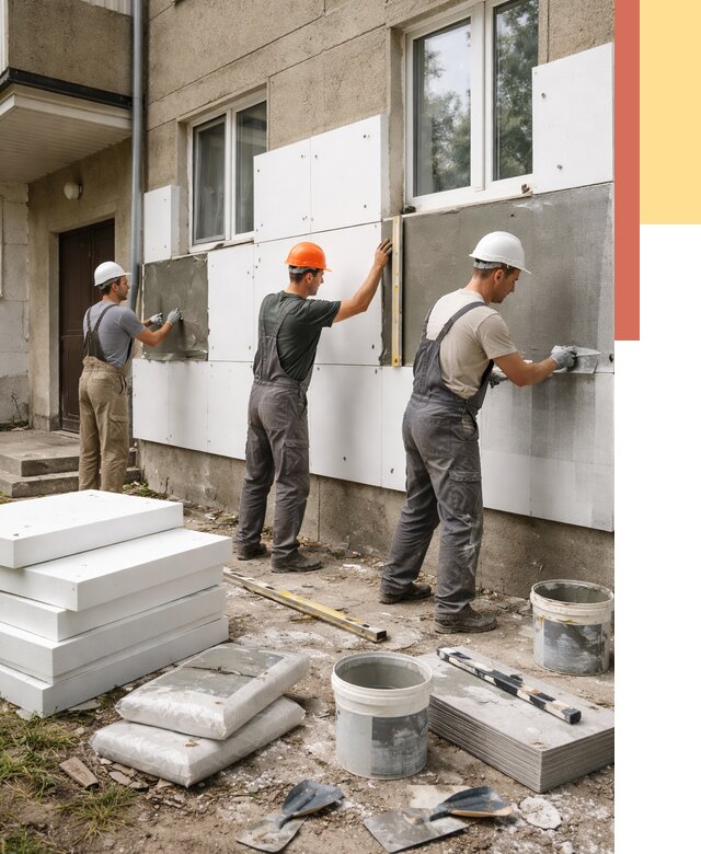 Утепление стен пенопластом в Моршанске от 1817 руб. — недорого и под ключ | ОТДЕЛОЧНИК-Мрш