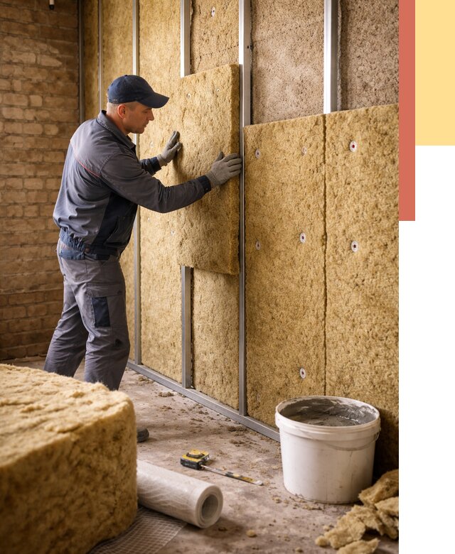 Утепление стен минватой в Моршанске от 1402 руб./м2 — недорого и быстро | ОТДЕЛОЧНИК-Мрш