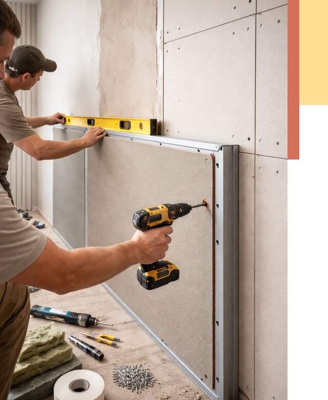 Шумоизоляция стен панелями ЗИПС в Моршанске от 2285 руб./м² под ключ | ОТДЕЛОЧНИК-Мрш