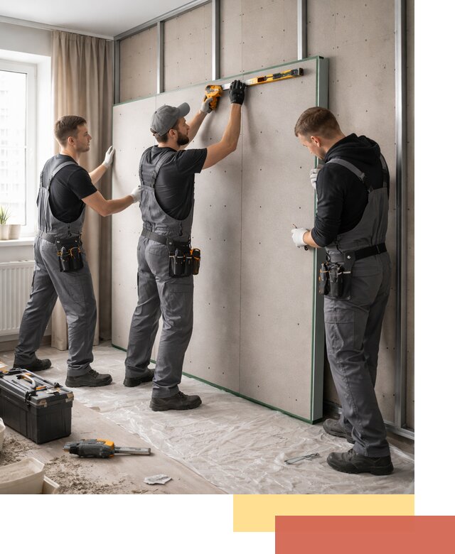 Шумоизоляция стен панелями ЗИПС в Моршанске для жилых и коммерческих помещений