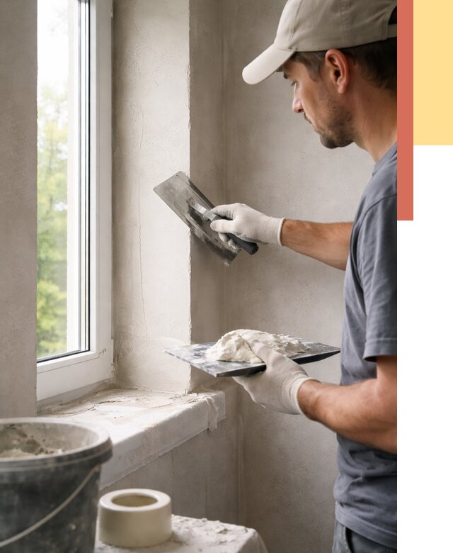 Штукатурка откосов в Моршанске от 4673 руб/м² — услуги и выравнивание под ключ | ОТДЕЛОЧНИК-Мрш