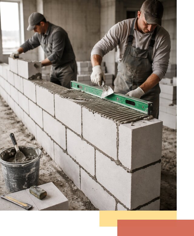 Кладка перегородок из газобетона в Моршанске быстро и качественно