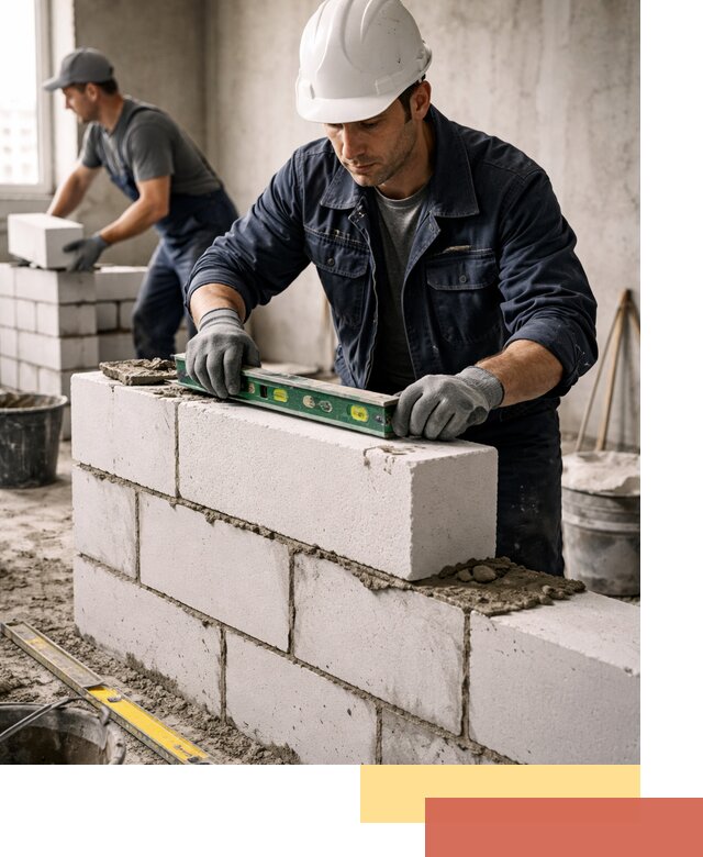 Кладка перегородок из пеноблока под ключ в Моршанске