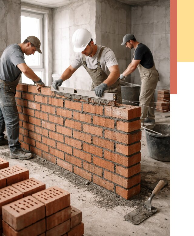 Кладка перегородок из кирпича в Моршанске от 3635 руб. за м² | ОТДЕЛОЧНИК-Мрш