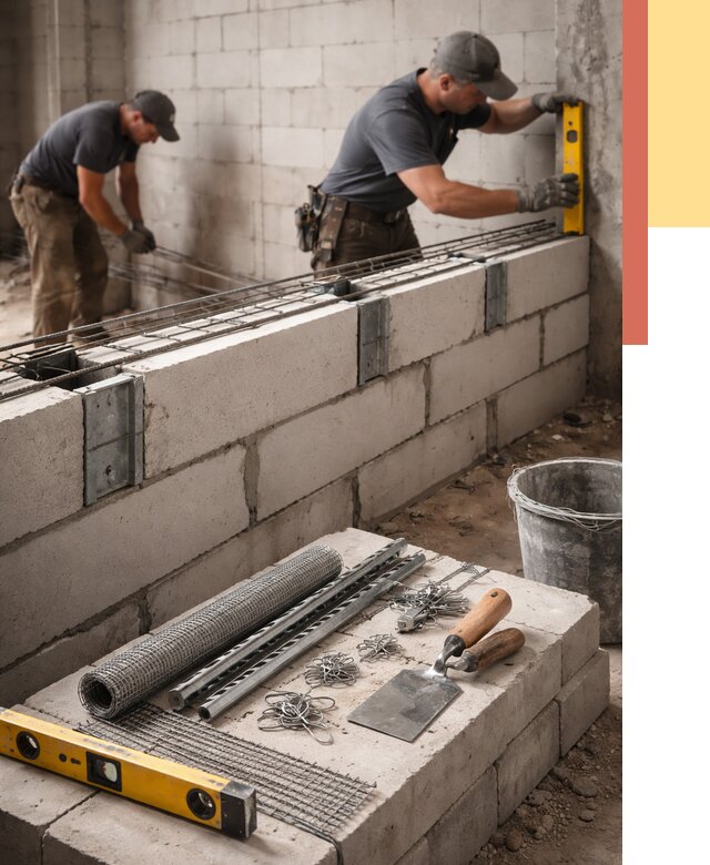 Армирование кладки перегородок в Моршанске от 779 руб. под ключ | ОТДЕЛОЧНИК-Мрш