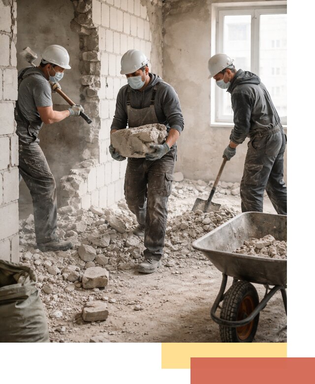 Демонтаж блочных перегородок в Моршанске быстро и аккуратно