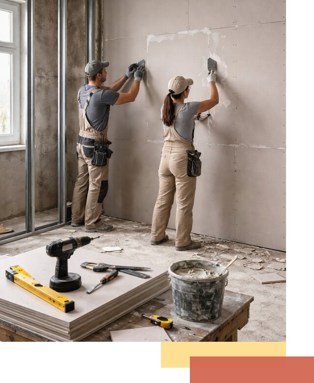 Монтаж двухслойной перегородки из гипсокартона в Моршанске