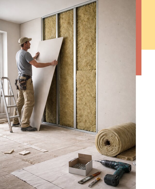 Перегородка из гипсокартона с шумоизоляцией в Моршанске от 3240 руб. | ОТДЕЛОЧНИК-Мрш