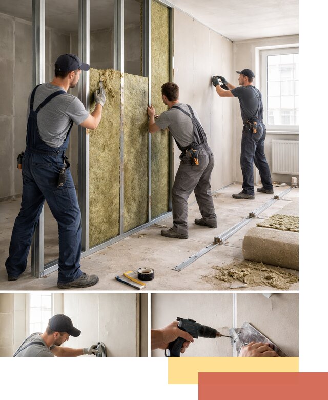 Перегородка из гипсокартона с шумоизоляцией в Моршанске — монтаж под ключ