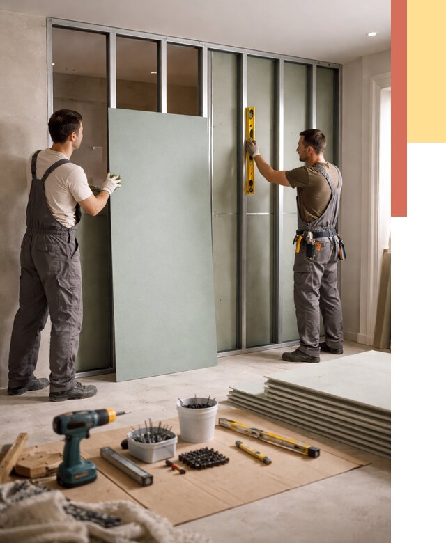 Перегородка из влагостойкого гипсокартона в Моршанске от 4985 руб. — монтаж под ключ | ОТДЕЛОЧНИК-Мрш