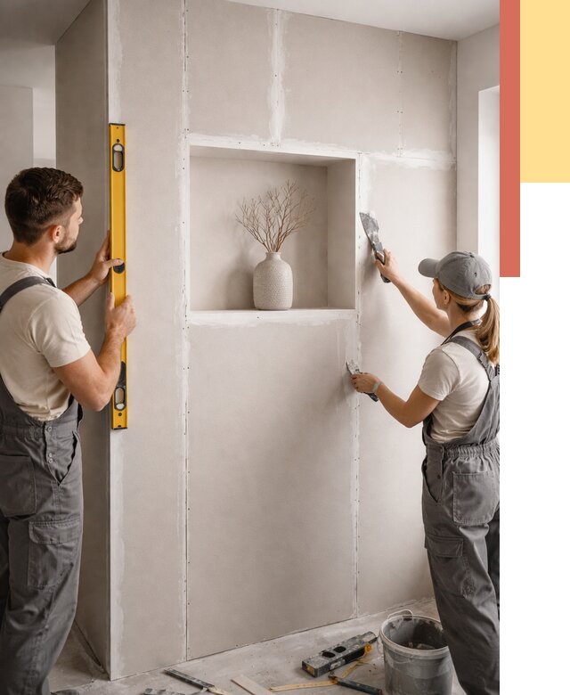 Перегородка из гипсокартона с нишей в Моршанске от 3375 руб. под ключ | ОТДЕЛОЧНИК-Мрш