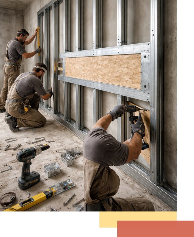 Усиленная перегородка для крепления тяжёлых конструкций в Моршанске