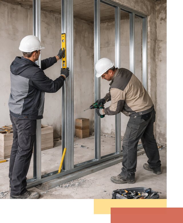 Монтаж каркаса перегородки из профиля в Моршанске