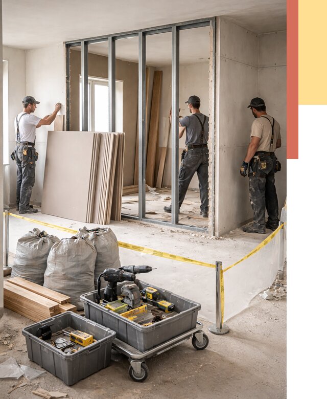 Перенос гипсокартонной перегородки в Моршанске под ключ от 4673 руб. | Демонтаж и монтаж – ОТДЕЛОЧНИК-Мрш