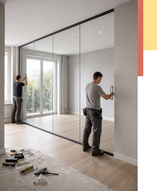 Изготовление стеклянных перегородок в Моршанске от 12825 руб. под ключ | ОТДЕЛОЧНИК-Мрш