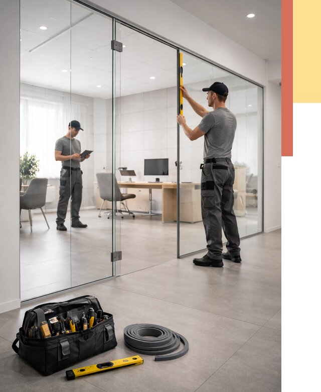 Цельностеклянные перегородки под ключ в Моршанске от 9866 руб. — монтаж и цены | ОТДЕЛОЧНИК-Мрш