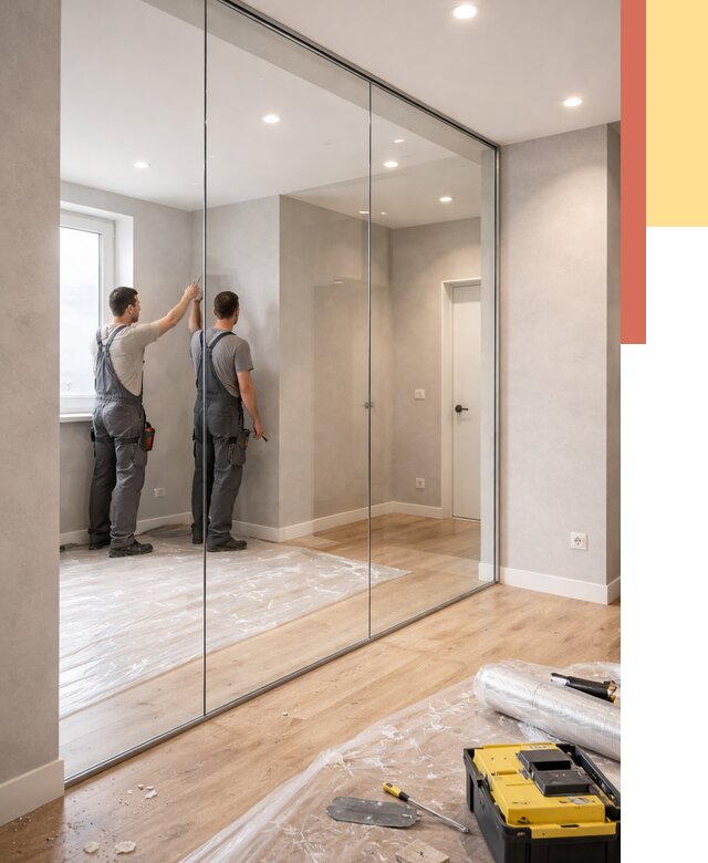 Безрамные стеклянные перегородки в Моршанске — монтаж от 9866 руб. | ОТДЕЛОЧНИК-Мрш