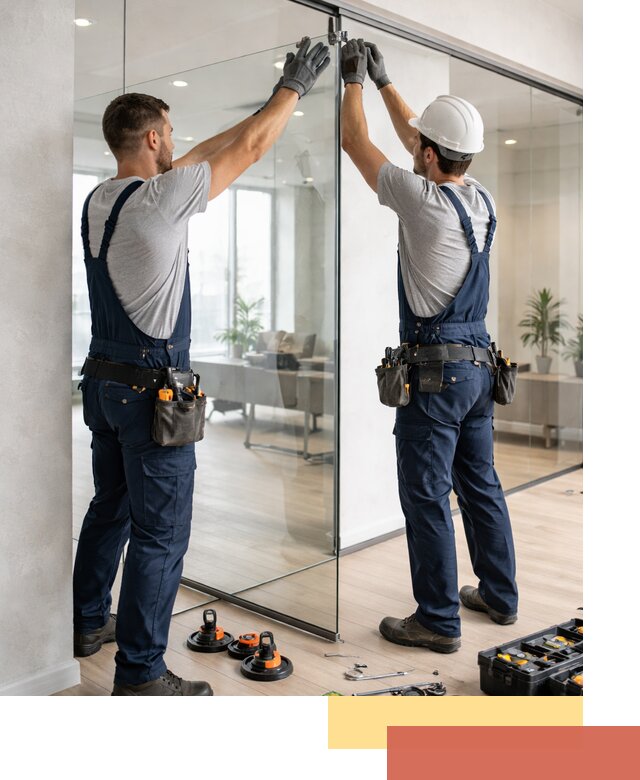 Безрамные стеклянные перегородки под ключ в Моршанске