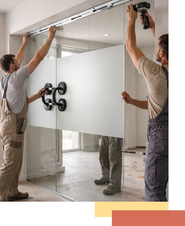 Матовые стеклянные перегородки под ключ в Моршанске