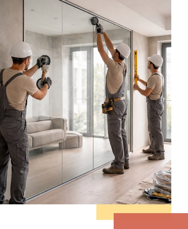 Перегородки из закаленного стекла в Моршанске для офисов и квартир